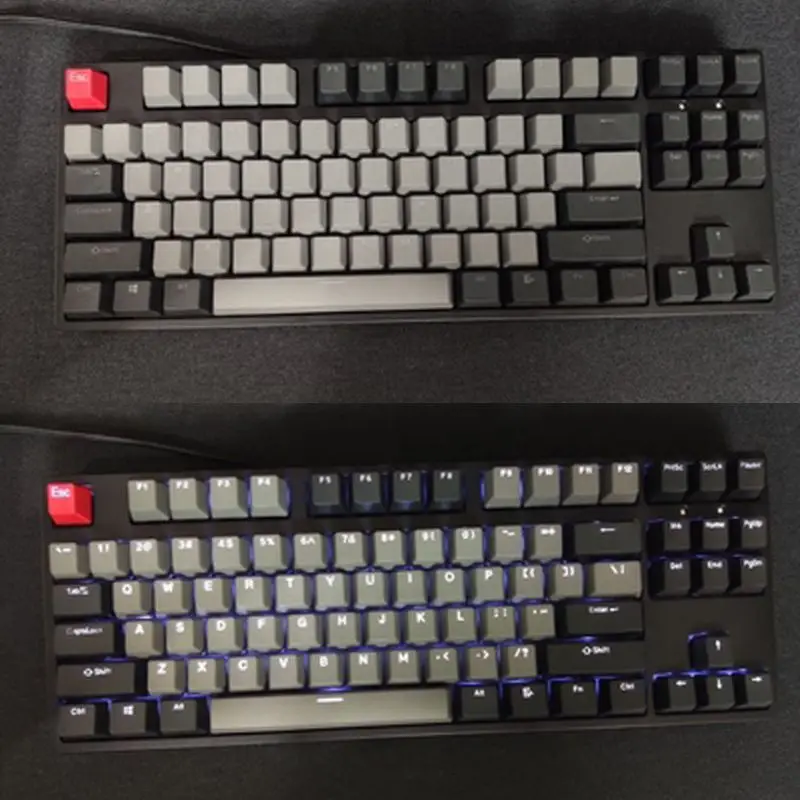Черный серый смешанный Dolch толстый PBT RGB выстрел с подсветкой 108 Keycap OEM профиль для