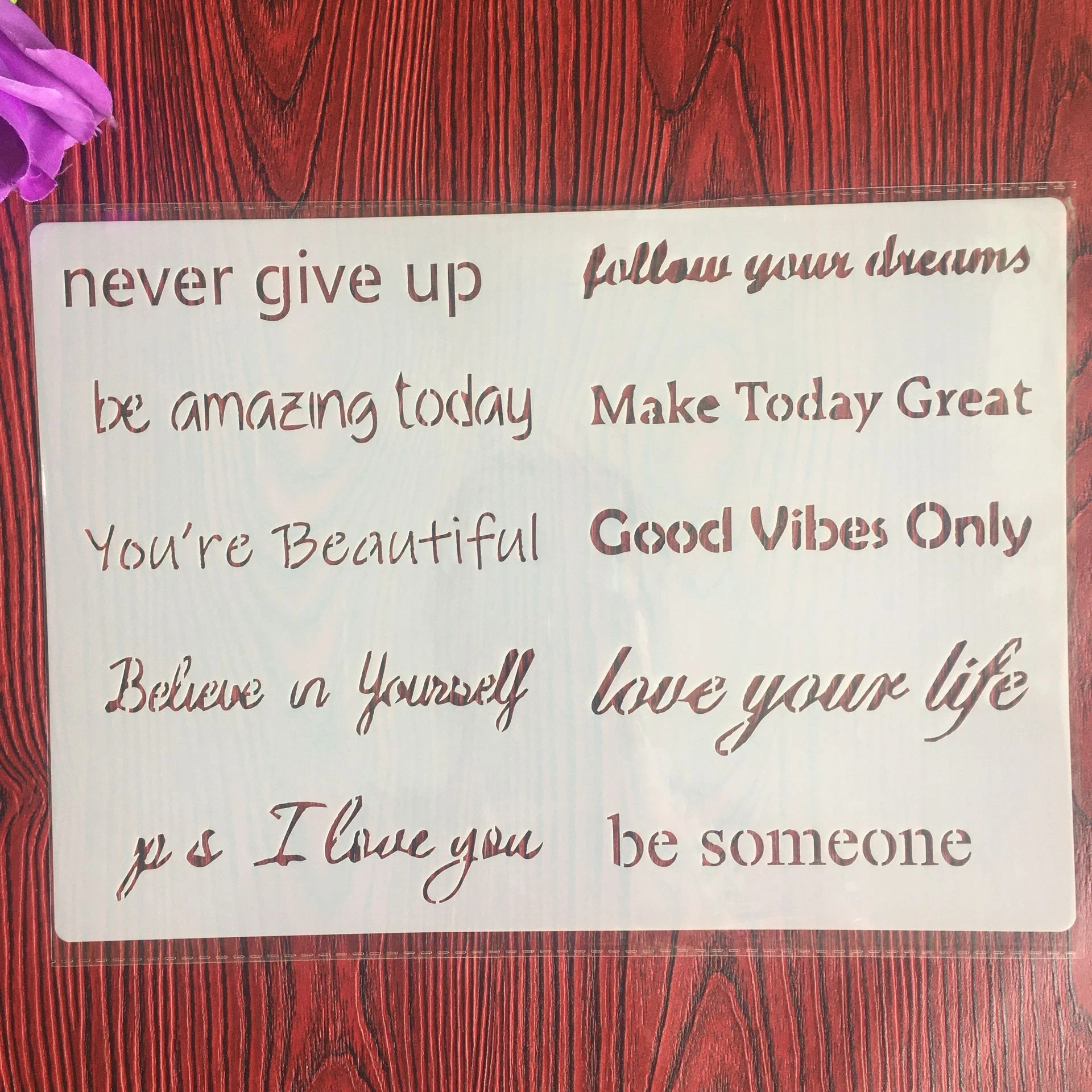 

CraftArtGo DIY Blessing Stencils Painting Scrapbook Coloring Cake decorating sugar powder sieve printing mold printing table