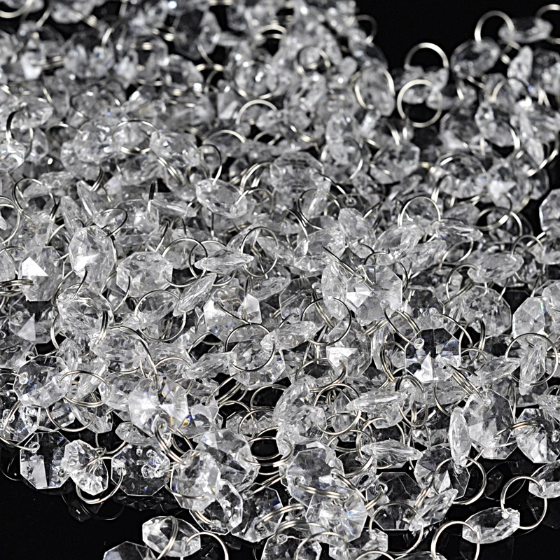 

20m Clear Acrylic Crystal Beads Curtain Garland Chandelier Pendants Hanging Chain Christmas Wedding Party Decoration Home Decor
