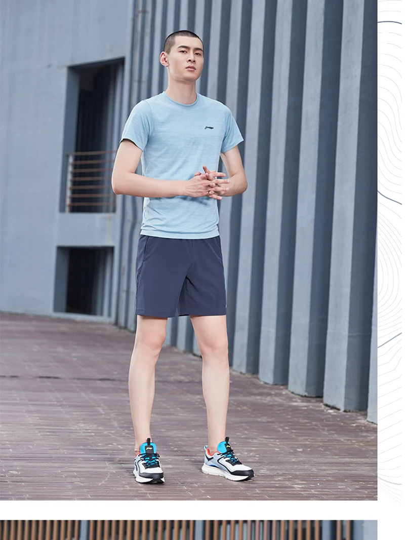 Li-Ning, мужские спортивные футболки для бега, 52.6% нейлон, 47.4% полиэстер, обычная посадка, комфортная подкладка, спортивные футболки ATSP261 MTS3101