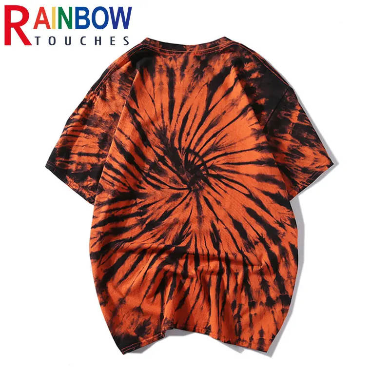 Футболка Rainbowtouches с принтом тай-дай Мужская модная футболка из 100% хлопка в стиле