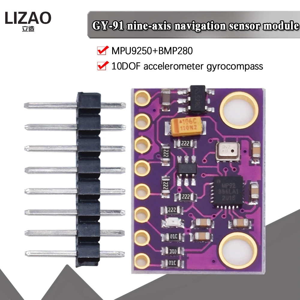 MPU9250 BMP280 GY-91 10DOF ускорение гироскоп-Компас высотомер высота девять вала сенсор