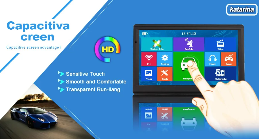 733N Катарина " HD 8G 256MB емкостный автомобильный gps-навигатор FM Bluetooth AVIN последняя Европа карта грузовик gps навигаторы