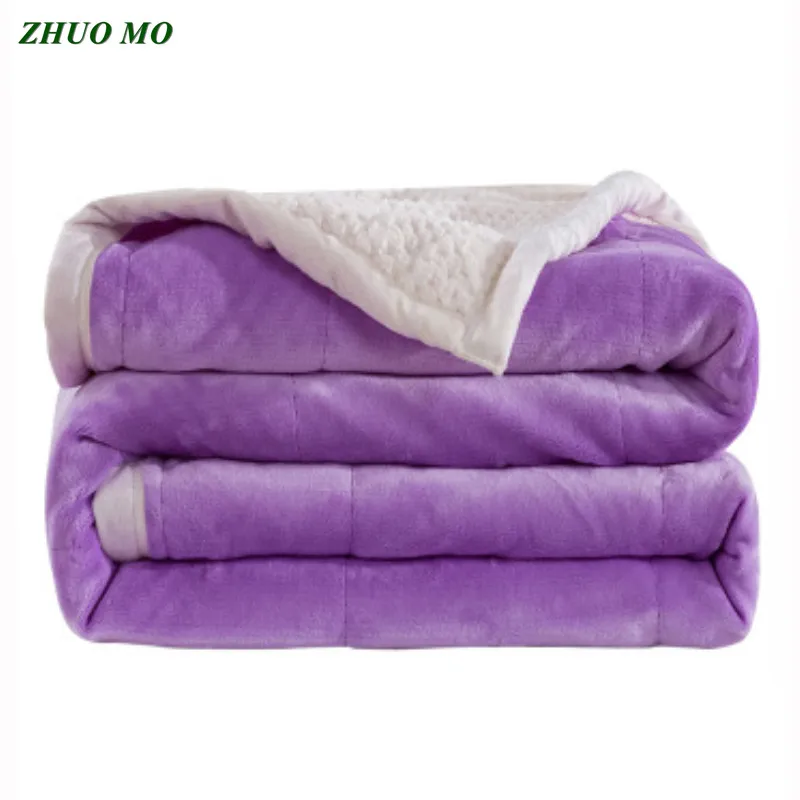 

ZHUO MO 120*200cm Double-layer blankets Warm sheets for beds winter weighted blanket Bedspread Super Soft Throw On Sofa blanket