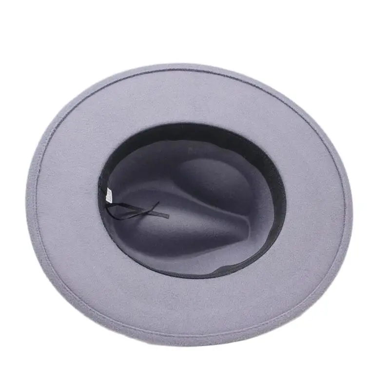 Унисекс широкий плоский полями шерстяная фетровую джазовые шляпы федора шляпа с