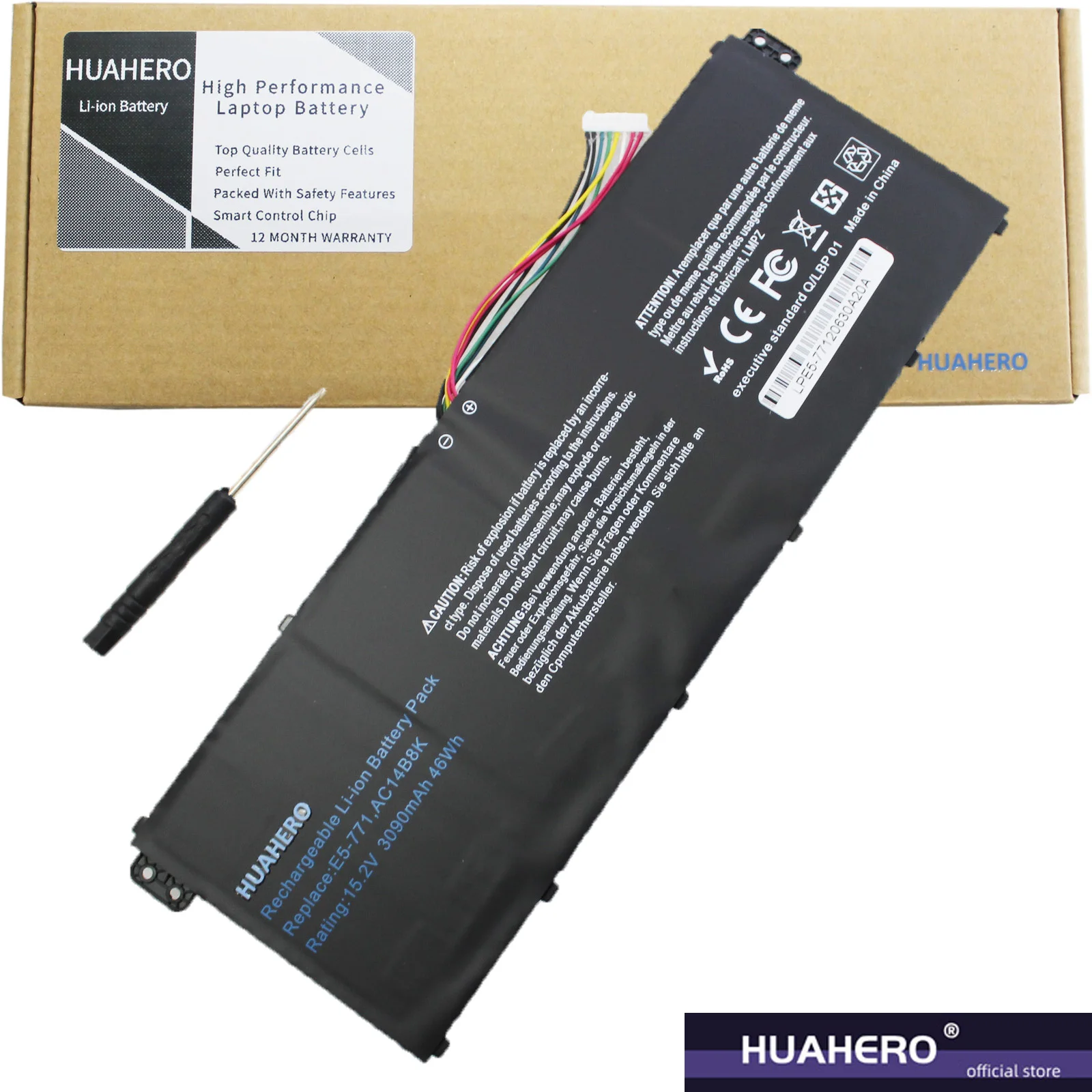 HUAHERO AC14B8K Батарея для Acer Aspire CB3 111 CB5 311 ES1 511 512 520 S1 521 531ES1 731 E5 771G V3 371 C810|Аккумуляторы