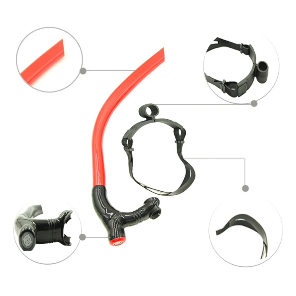 

Dry Single Adjustable Diving Snorkel Scuba Front Breathing Training Soft Silicone Professional Snorkeling Tube Adults Positive