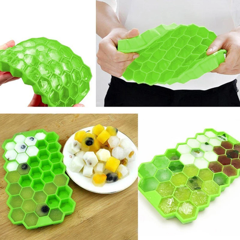 

Silicone Honeycomb Mold Refrigerator Lid Ice Box Simple Hexagon Ice Tray Kitchen Cooking Tool Portable Reuse Kitchen Accessories