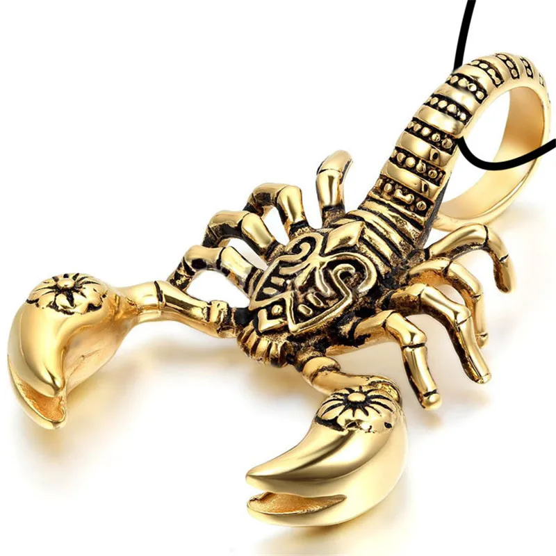 

Men Choker Long Leather Rope Chain Scorpion King Pendant Necklace For Men Women Hip Hop Punk Gold/Silver Plated Jewelry Gift