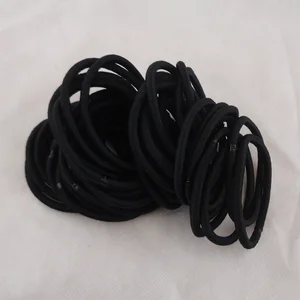 Резинки для волос черные эластичные, 4 мм, 50 шт.