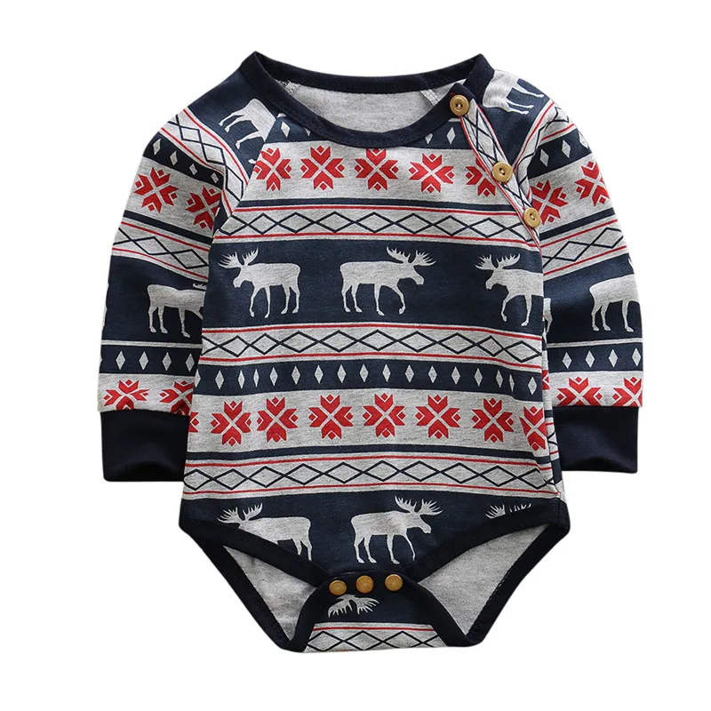 Новорожденный цельное платье на Рождество Детские Костюмы тела малыш Bebe для девочек Рождественский костюм комбинезон, комплект одежды комплект - Цвет: Тёмно-синий