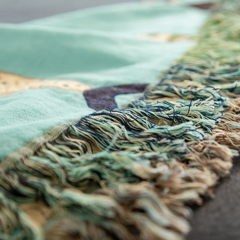 vender Sondeson Moda 100% Algodão Flounder Borla Cobertor Folha Colcha Sofá Pele-friendly Toalha Colcha Lance Cobertor Para Sofá Cama