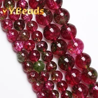 natural red watermelon crystal quartz stone round loose beads for jewelry making diy bracelet accessories 15strand 6 8 10 12mm