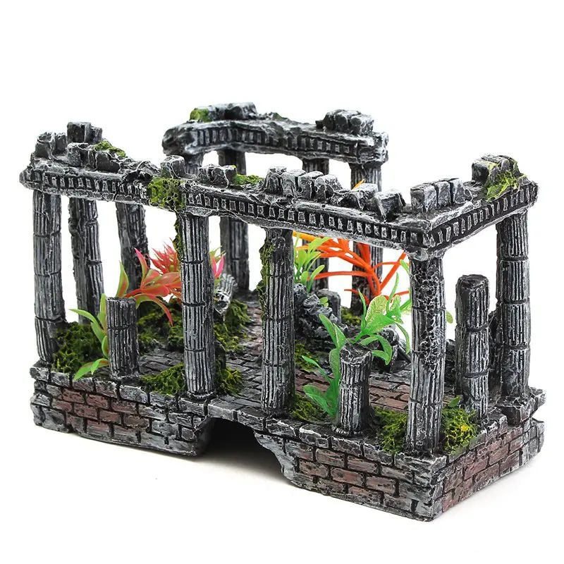 Ландшафтное украшение для аквариума большая римская колонна европейского замка