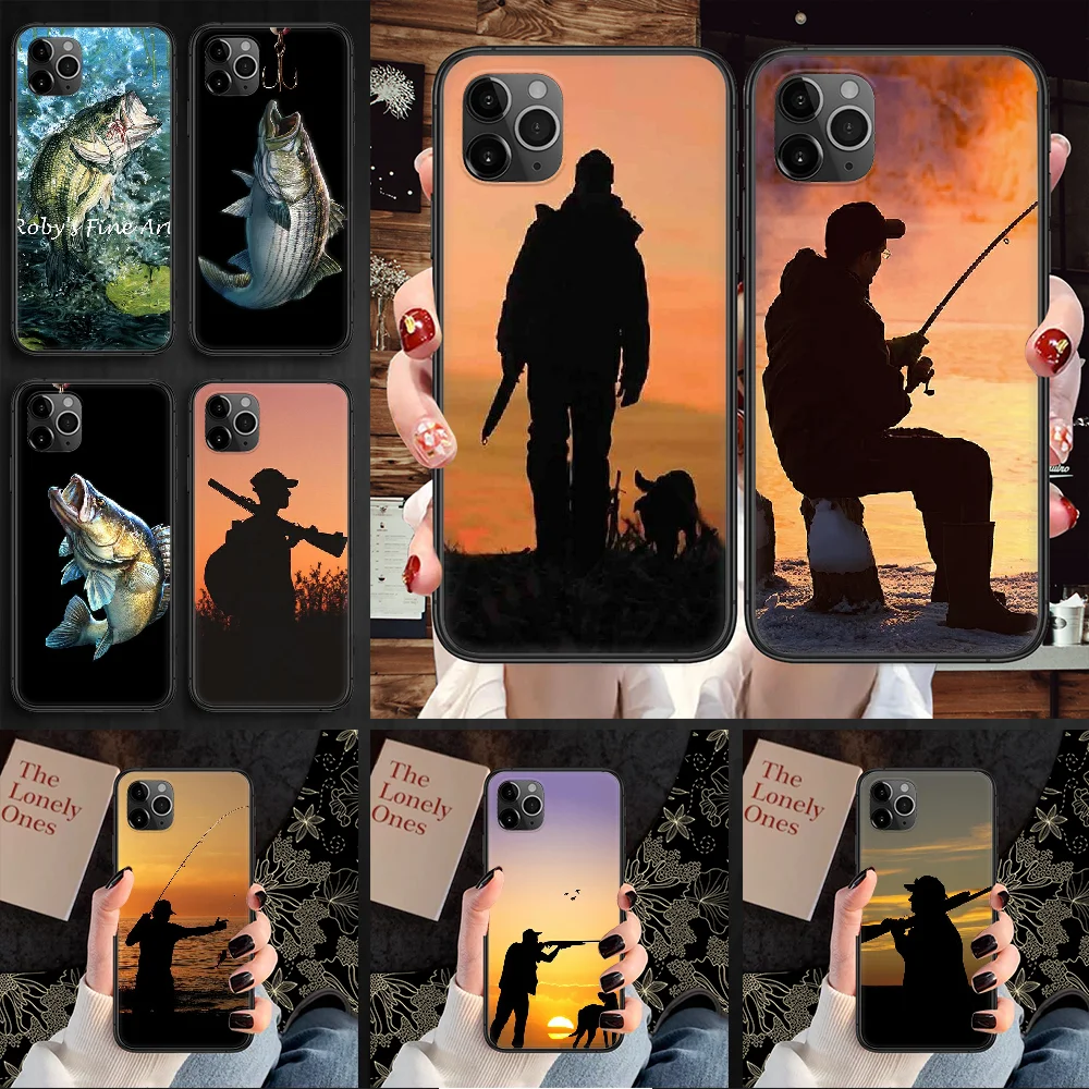 Охота животных и рыбалки человек телефон чехол Корпус для iphone 5 5s se 2 6 6s 7 8 12 мини plus