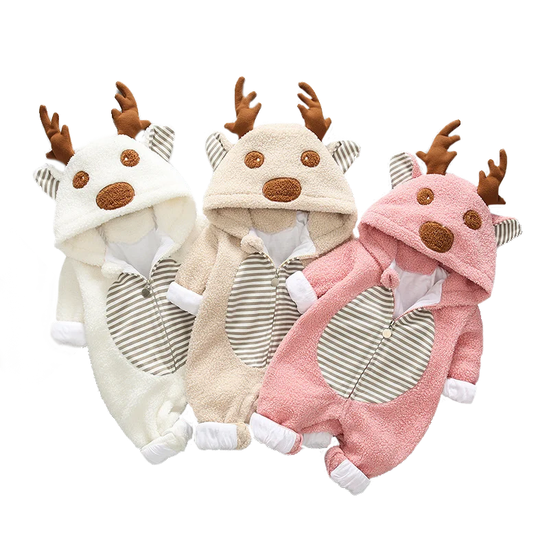 

0-12 Months Autumn children clothing Newborn baby clothes baby romper pajama romper cartoon elk Bodysuits baby girl boy clothes
