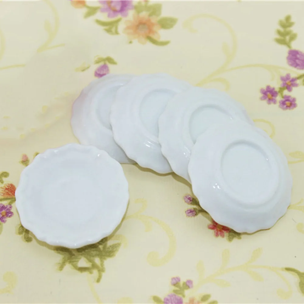 

3Pcs 1/12 Dollhouse Miniature Accessories Mini Ceramic Plate Simulation Kitchen Food Dish Model Toys for Doll House Decor