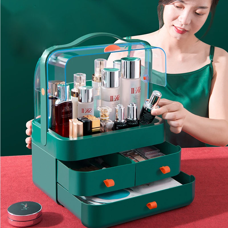 

Портативный органайзер для ящика с косметикой косметическая коробка для хранения ювелирных изделий, лак для ногтей Make Up контейнер для наст...