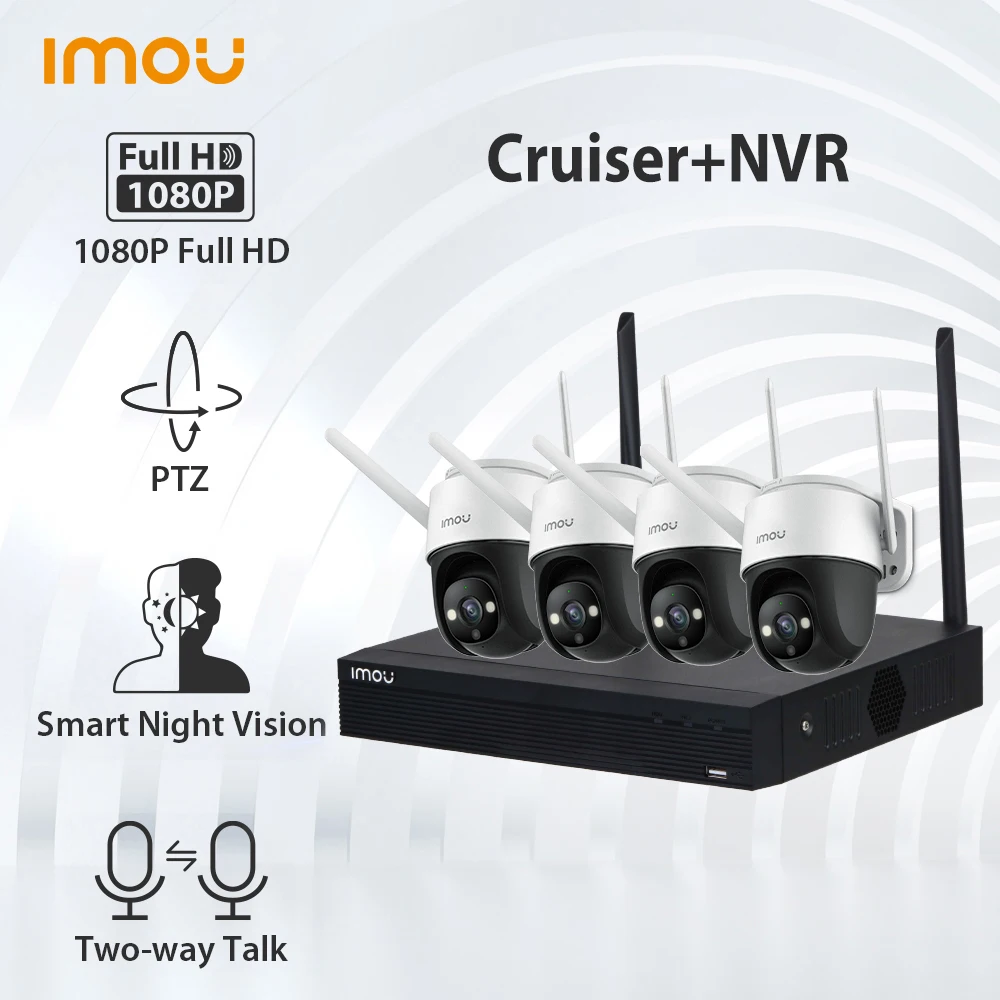 

Dahua Imou Комплект Наблюдения За Безопасностью Cruiser 1080P Наборы Камер 8CH Nvr Wi-Fi Сеть ONVIF PTZ IP67 Ветрозащитный И Непромокаемый Обнаружение Человека