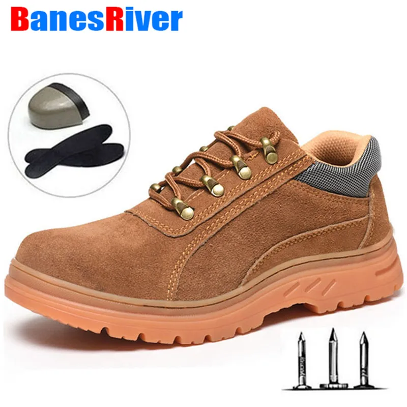 Уличные спортивные унисекс защитные рабочие ботинки из говяжьего сухожилия