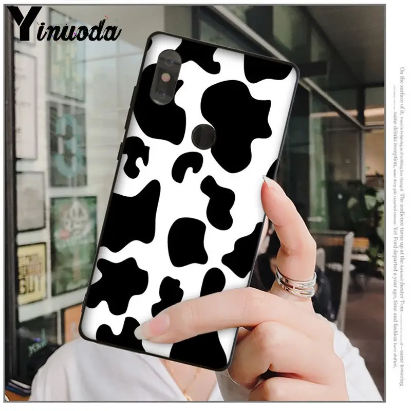 Yinuoda White Black Cow spots Symbol Pattern Cell Phone Case for Xiaomi Mi Note 2 3 MIX 2 2S Redmi 5 5Plus 6 6Pro 6A Note 5 5A
