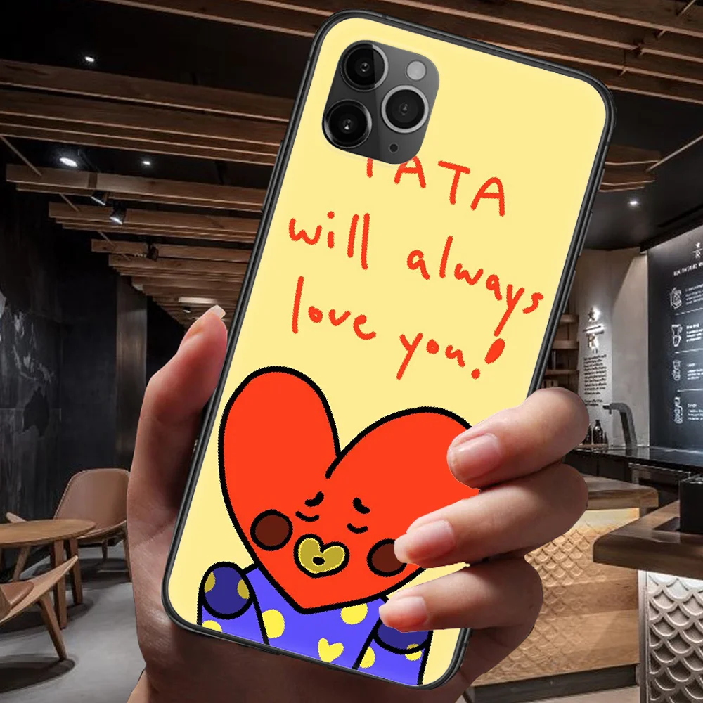 

Bangtan Korea Cartoon K-POP Boys Phone Case For Iphone 4 4s 5 5S SE 5C 6 6S 7 8 Plus X XS XR 11 12 Mini Pro Max 2020 black
