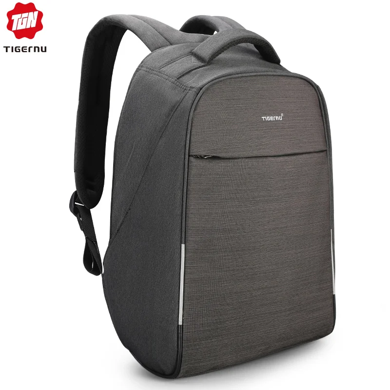 Black Tigernu Мода 15," Ноутбук Анти вор дизайн для мужчин рюкзак зарядка через USB Высокое качество водостойкий Повседневный школьный рюкзак мужской - Цвет: Black