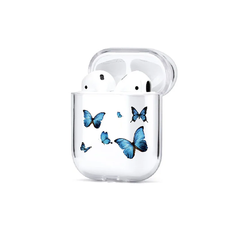 Жесткий Чехол-бабочка для Airpods чехол s PC силиконовый С Простыми линиями AirPods 2