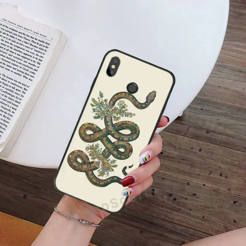 

Flower dragon snake Phone Case For Xiaomi Redmi note 4 4X 8T 9 9s 10 K20 K30 cc9 9t pro lite max