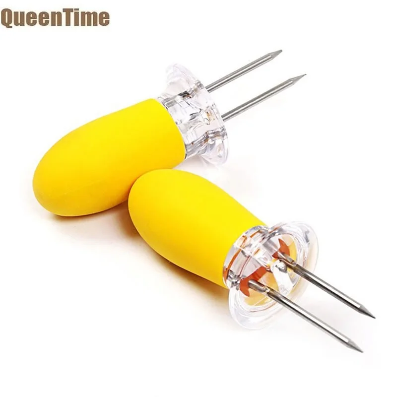 QueenTime 2 шт. барбекю кукурузные вилки набор барбекю мясо овощи иглы для гриля еда иглы фрукты шампуры зубцы кухонная утварь