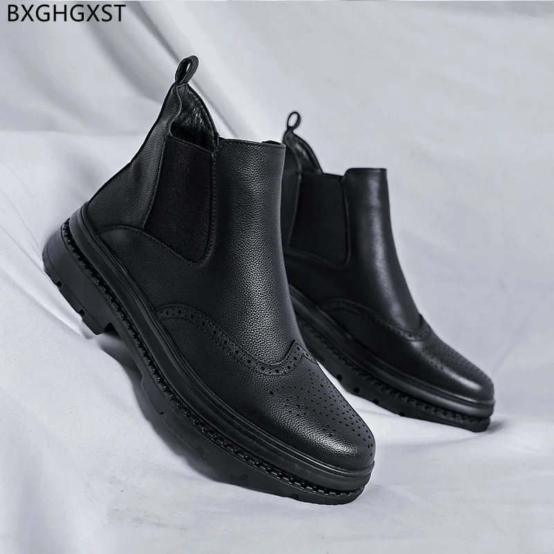 

Fashion Winter Boots Men Luxury Brand Shoes Men Boots Casual Designer Chelsea Boots for Men Male Leather Shoes for Man 2022