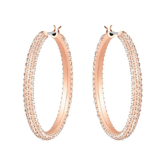 Rose Gold Мэнди Мода стерлингового серебра Высокое качество круг серьги женские ювелирные изделия почта - Окраска металла: Rose Gold