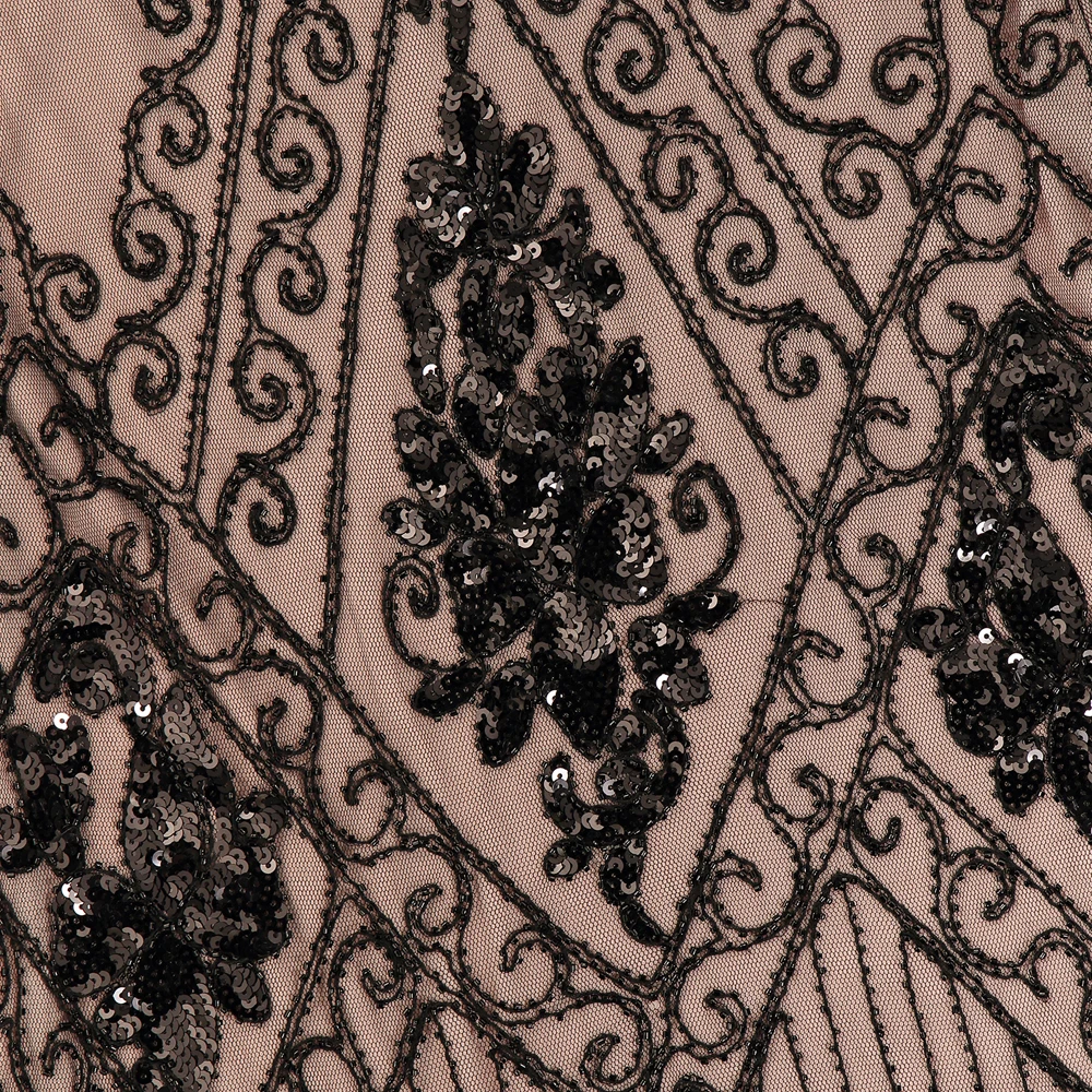 1920s Vintage Great Gatsby Dress V-Neck Embellish Beaded Sequin Flapper Evening Party Dress Short Butterfly Sleeve Robe Vestidos