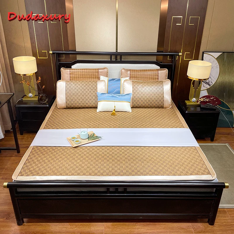 

Летние коврики из ротанга Dudaxury, домашний охлаждающий коврик для сна, комплект постельных принадлежностей, соломенный коврик с наволочкой, д...