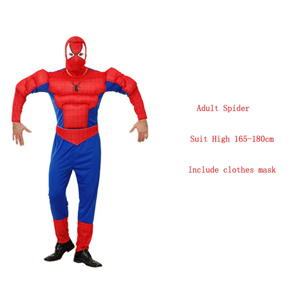 Spider 1 VEVEFHUAG супергерой Мстители эндгейм одежда комбинезон Капитан Америка Супермен Бэтмен Халк Железный человек Тор мускул костюмы для косплея - Цвет: Spider 1