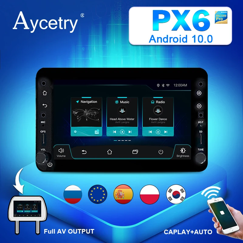 7 ''IPS Экран PX6 1 din автомобильный радиоприемник андроид 10 авто gps для Alfa Romeo 159