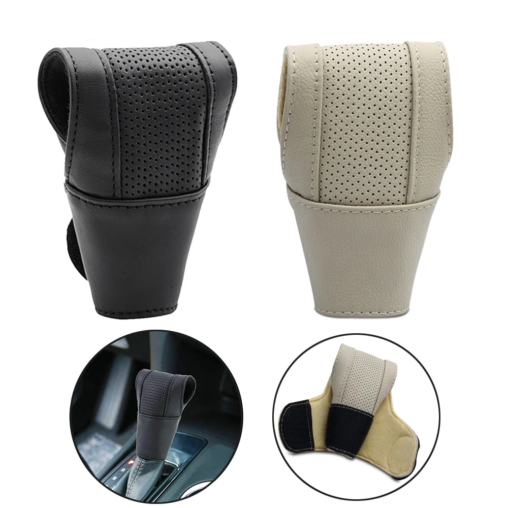 

Leather For Gear Lever Cover Shifter Knob Head Cover Case Gearbox Stick Shift Collars Handle Protector Protective Anti-Slip New