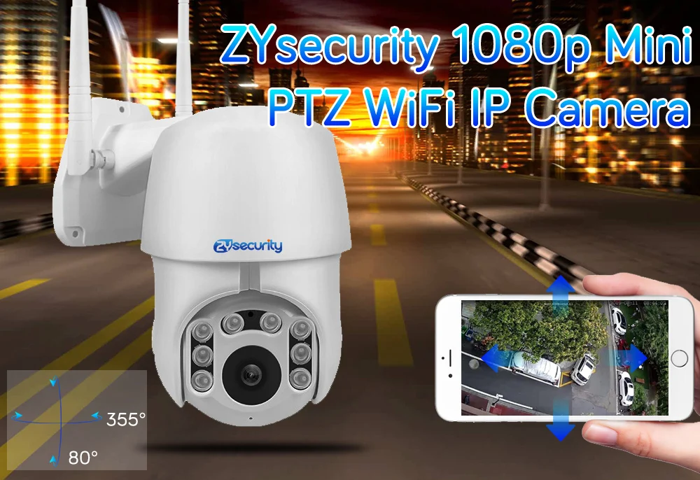 Уличная PTZ IP камера Wifi скоростная купольная 1080P беспроводная камера безопасности Pan Tilt 4X цифровой зум Onvif Видеонаблюдение CCTV