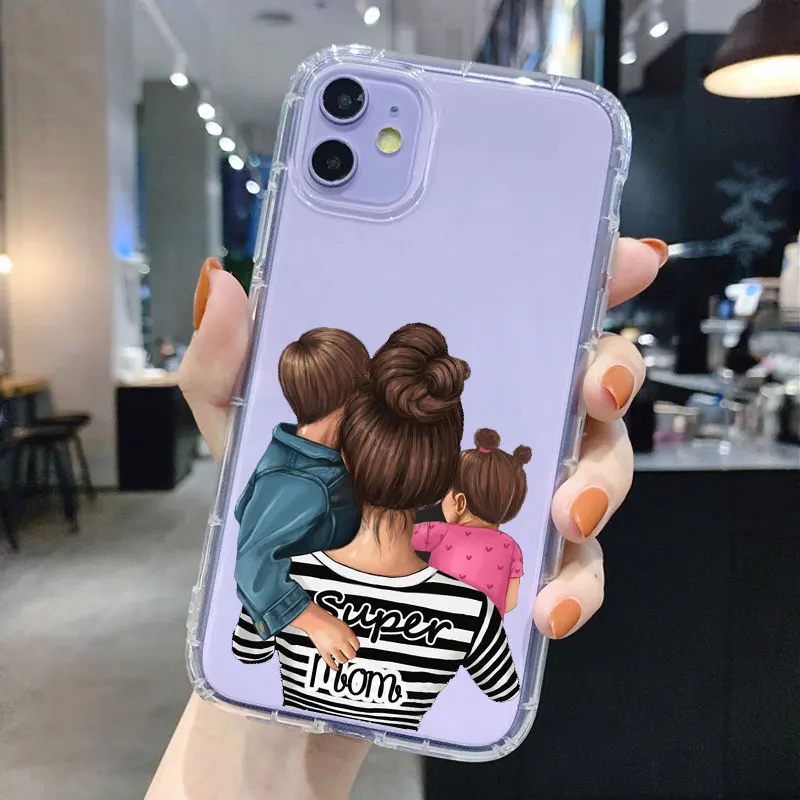 Праздничный подарок для матери PUNQZY чехол телефона мамы и ребенка iPhone 12 Pro XR 11 PRO MAX