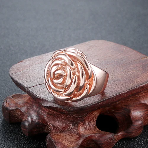 

Fashion New Style Women 316L Stainless Steel Rose Flower Ring 2021 Korean Hot Sale Charm Women Wedding Party Ring Jewelry