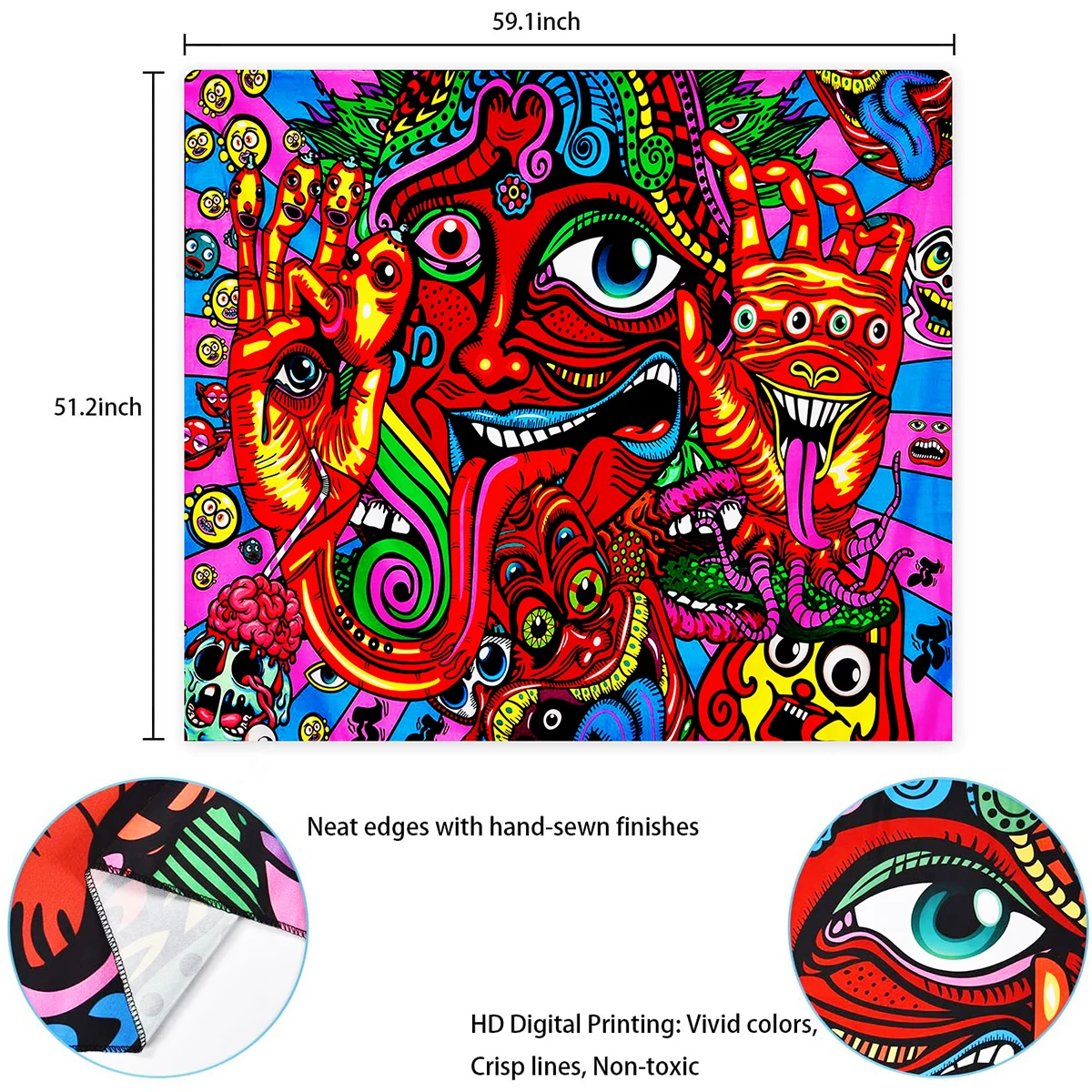 Новинка 2020 модный гобелен таинственный хиппи с абстрактным рисунком Триппи