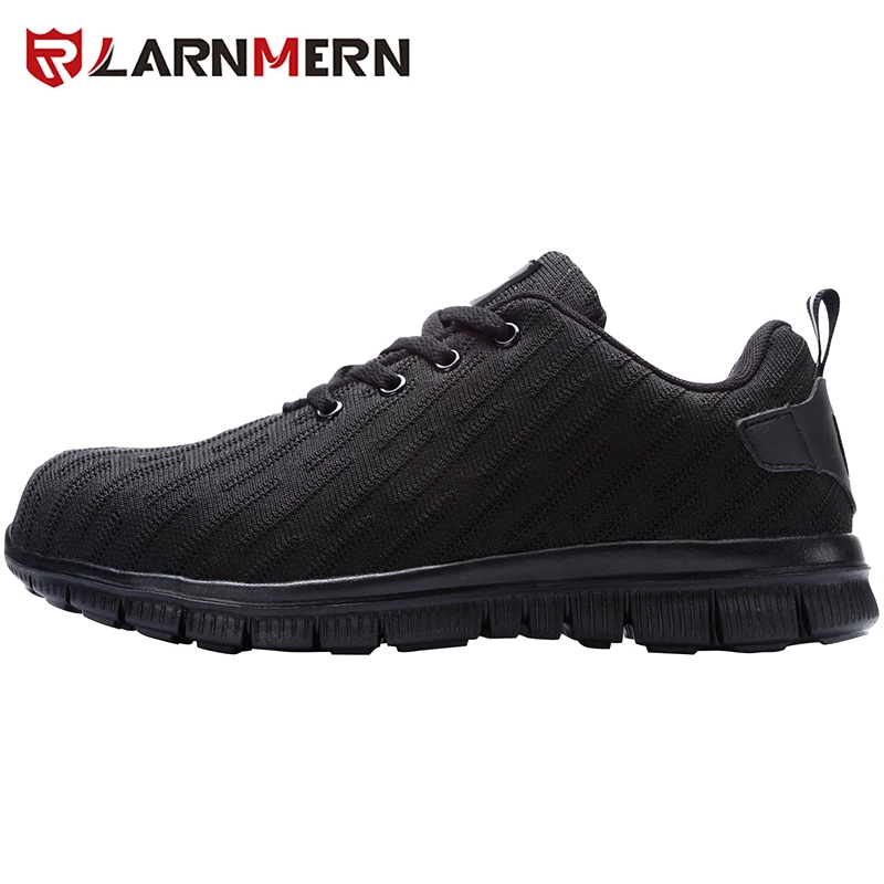 D9003-BLACK LARNMERN/Мужская Рабочая защитная обувь со стальным носком, светоотражающие Lightweight-750g, дышащие строительные кроссовки - Цвет: D9003-BLACK