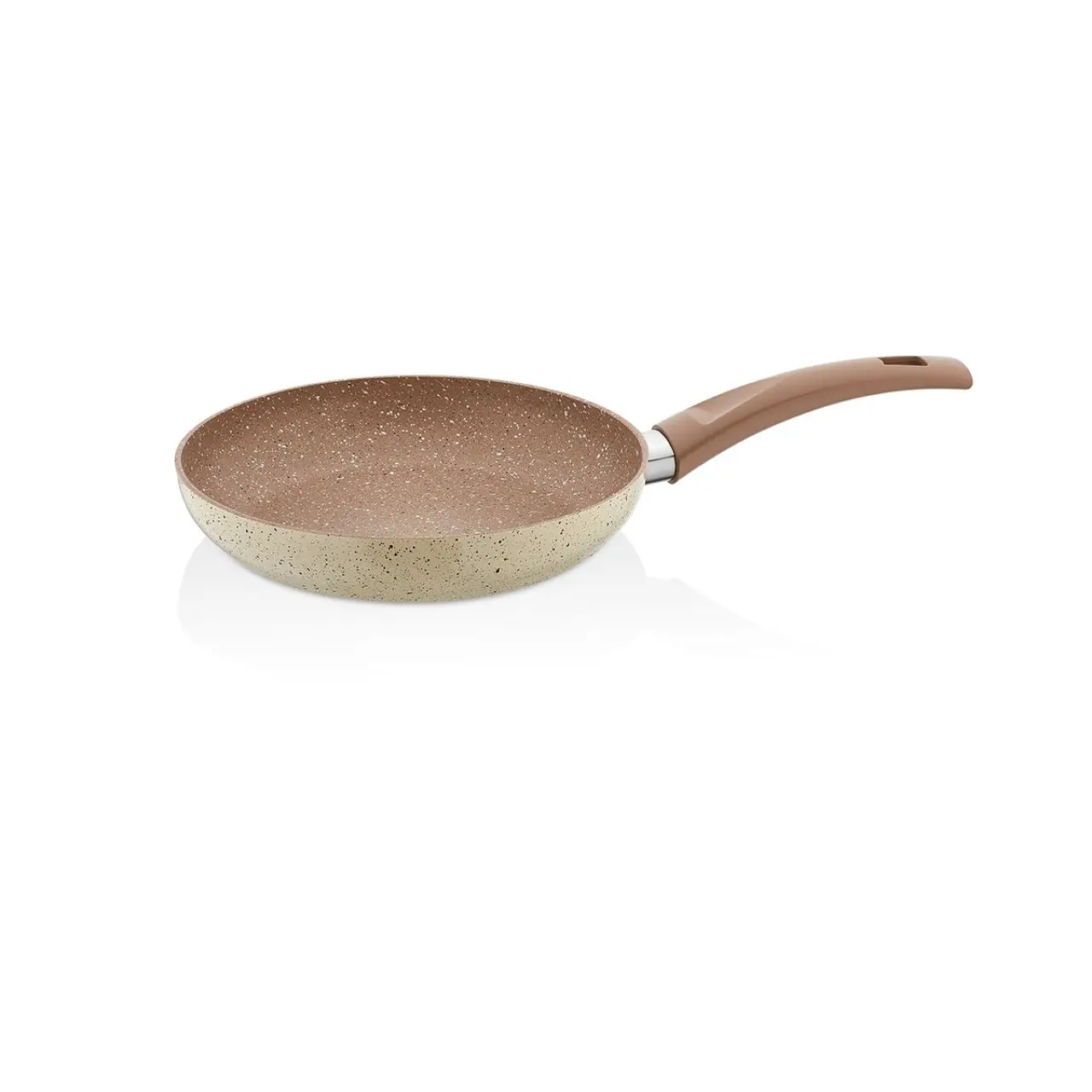 

Cream Color 22 CM Granite Pan lunch box bulaklar eat bars knife