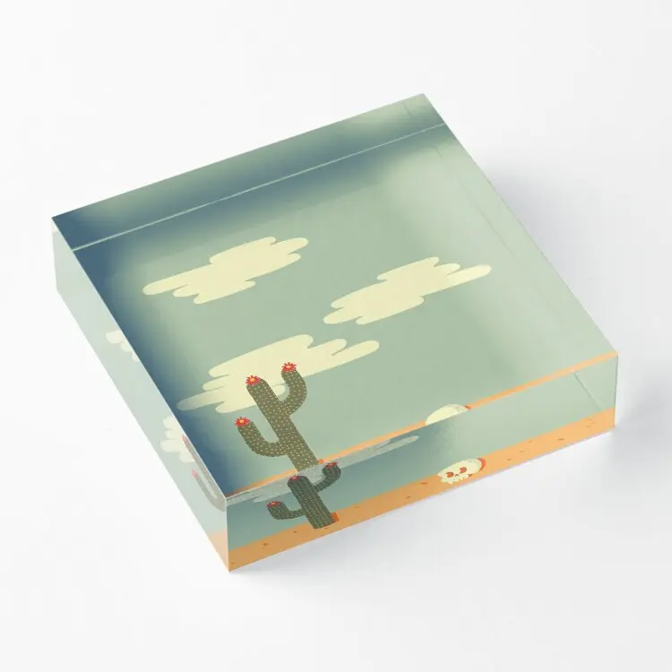 

Desert Wasteland Acrylic Block Clear Cute Board Room Home Decoration Bedroom Family Process Art Print Wedding Funny