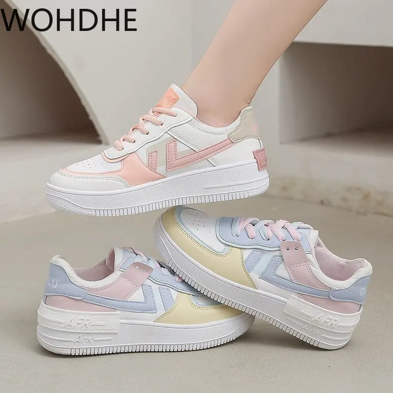 

Candy Color Women Sneakers Colorful Lace Low Top Causaul Shoes Breathable Trainers Shoes Flats Running Loafers Size 40 41 42