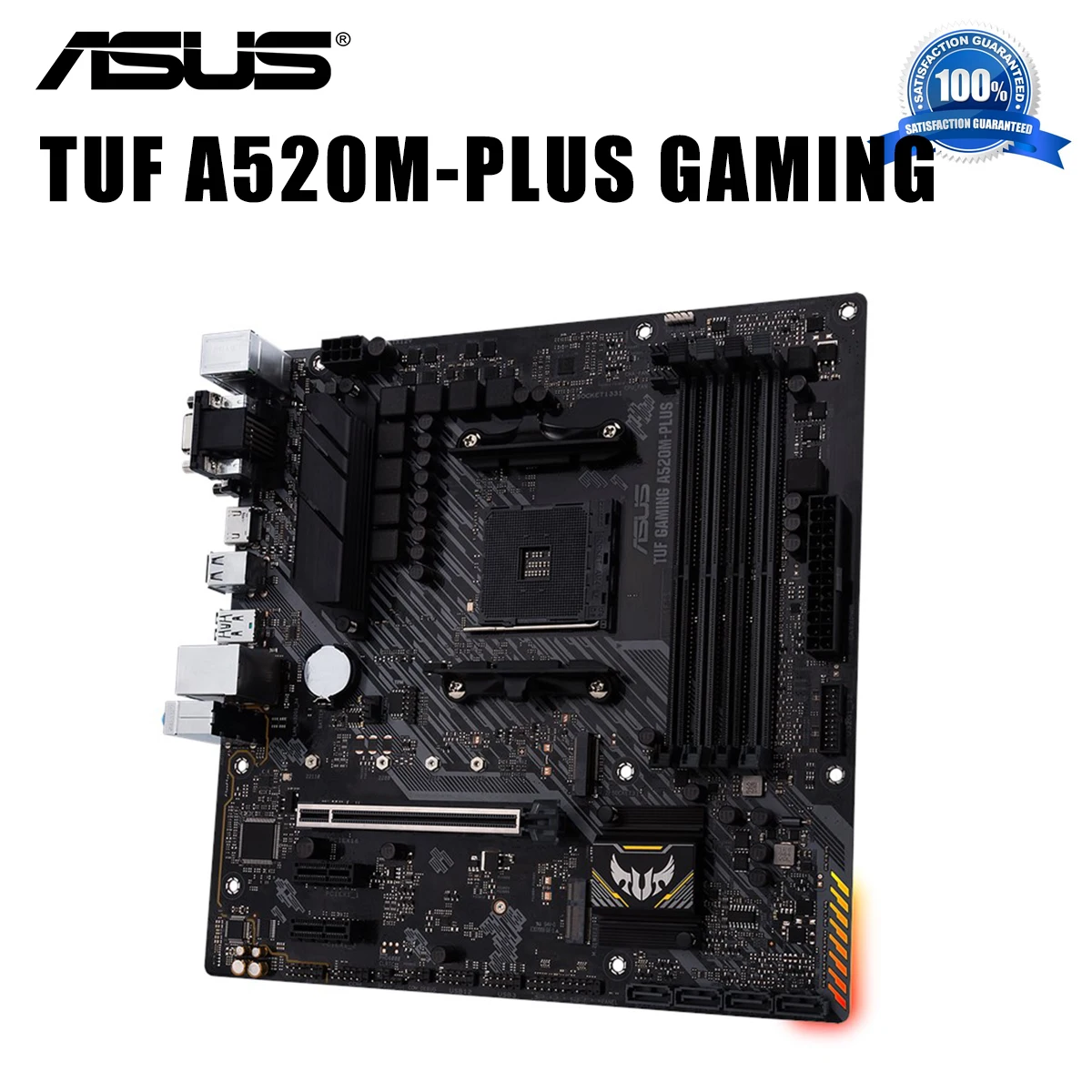 Разъем AM4 Asus TUF GAMING A520M-PLUS материнская плата с поддержкой 3rd-Gen AMD Ryzen DDR4 128 ГБ PCI-E 3 0 M.2
