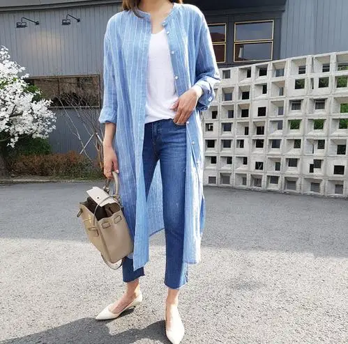 2019 офисное женское синее длинное платье рубашка на пуговицах со шнуровкой