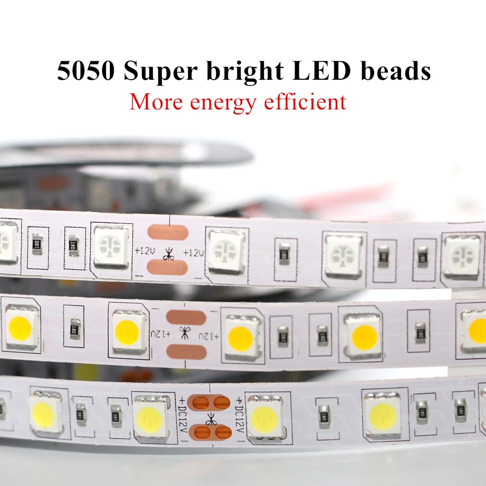 Светодиодная лента 2835 5630 5050 SMD не водонепроницаемая 60 светодиодов/м 12 В