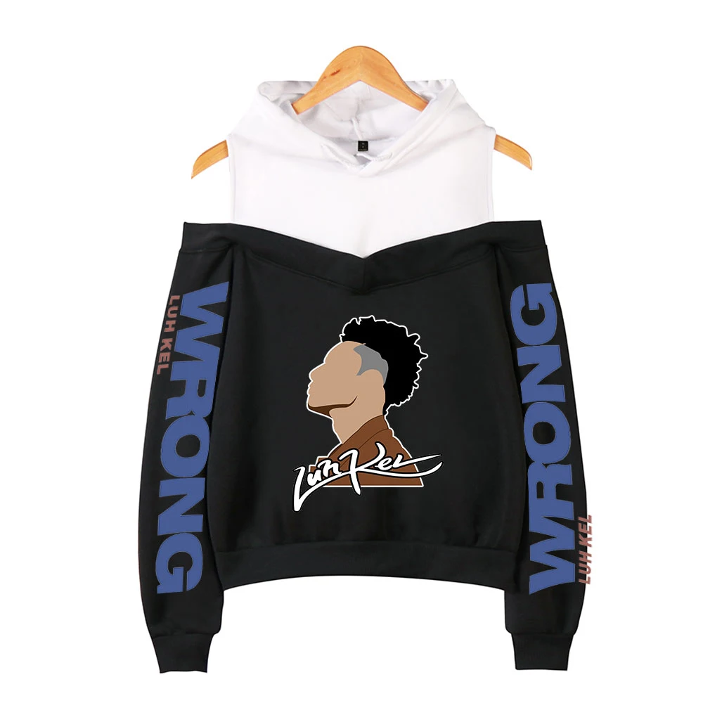 

Худи Luh Kel с открытыми плечами, Женская толстовка с длинным рукавом и капюшоном, модная повседневная Уличная одежда