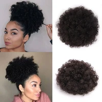 onyx bubble sleeve drawstring ponytail extension piece suitable for women black clamping drawstring rolling ponytail cylinder